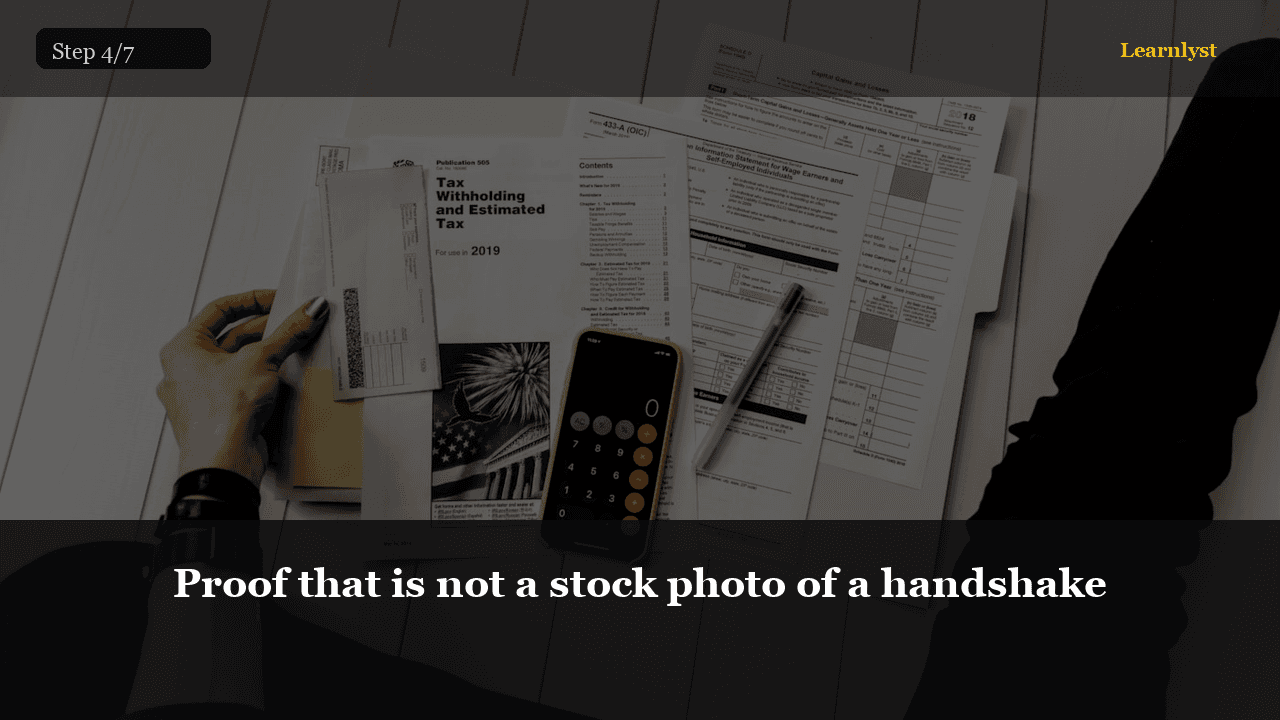 Proof that is not a stock photo of a handshake — step 4 photo from Affiliate SEO Starter