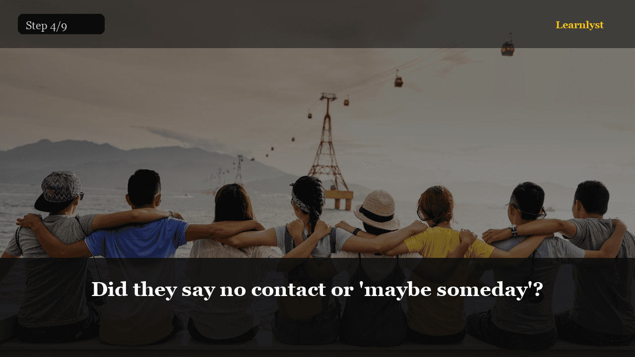 Did they say no contact or 'maybe someday'?