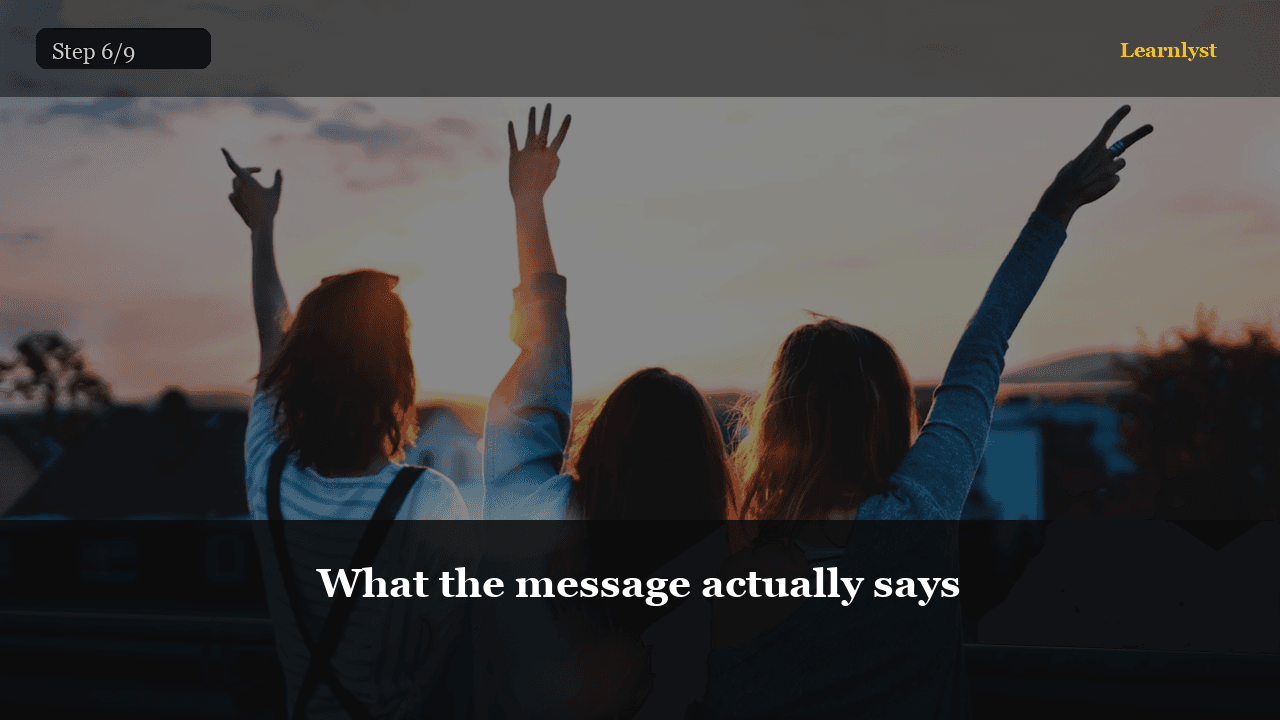 What the message actually says