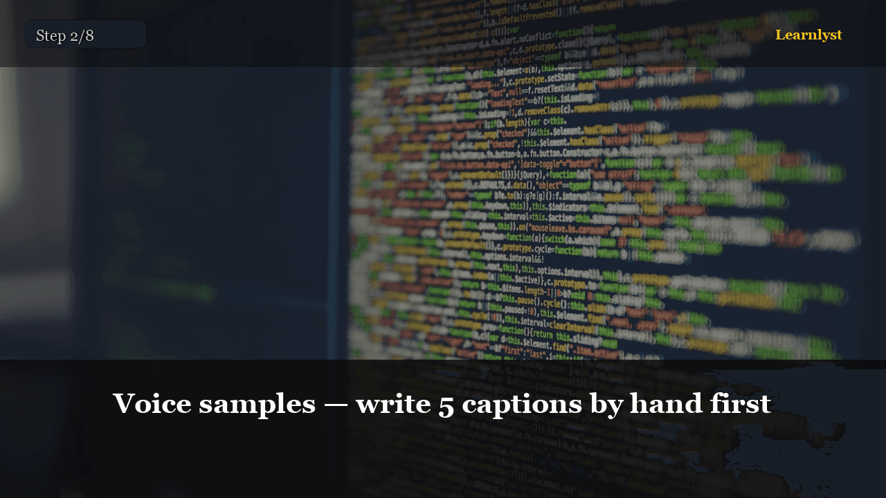 Voice samples — write 5 captions by hand first — Tech & Internet tip photo