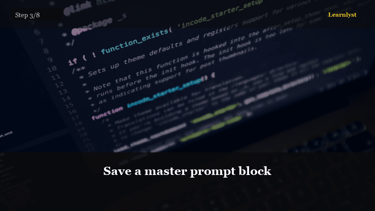 Same prompt block every time = same voice.