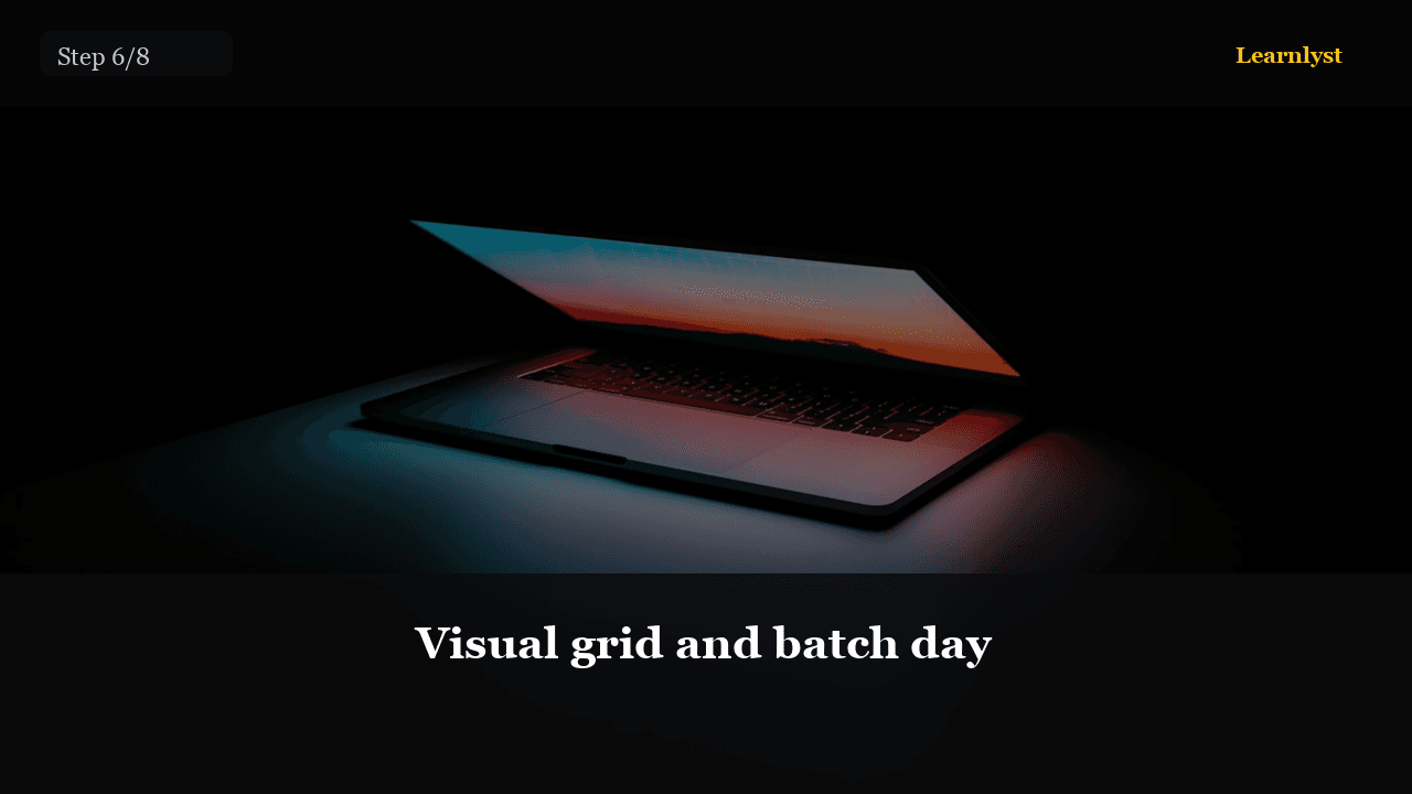 Visual grid and batch day
