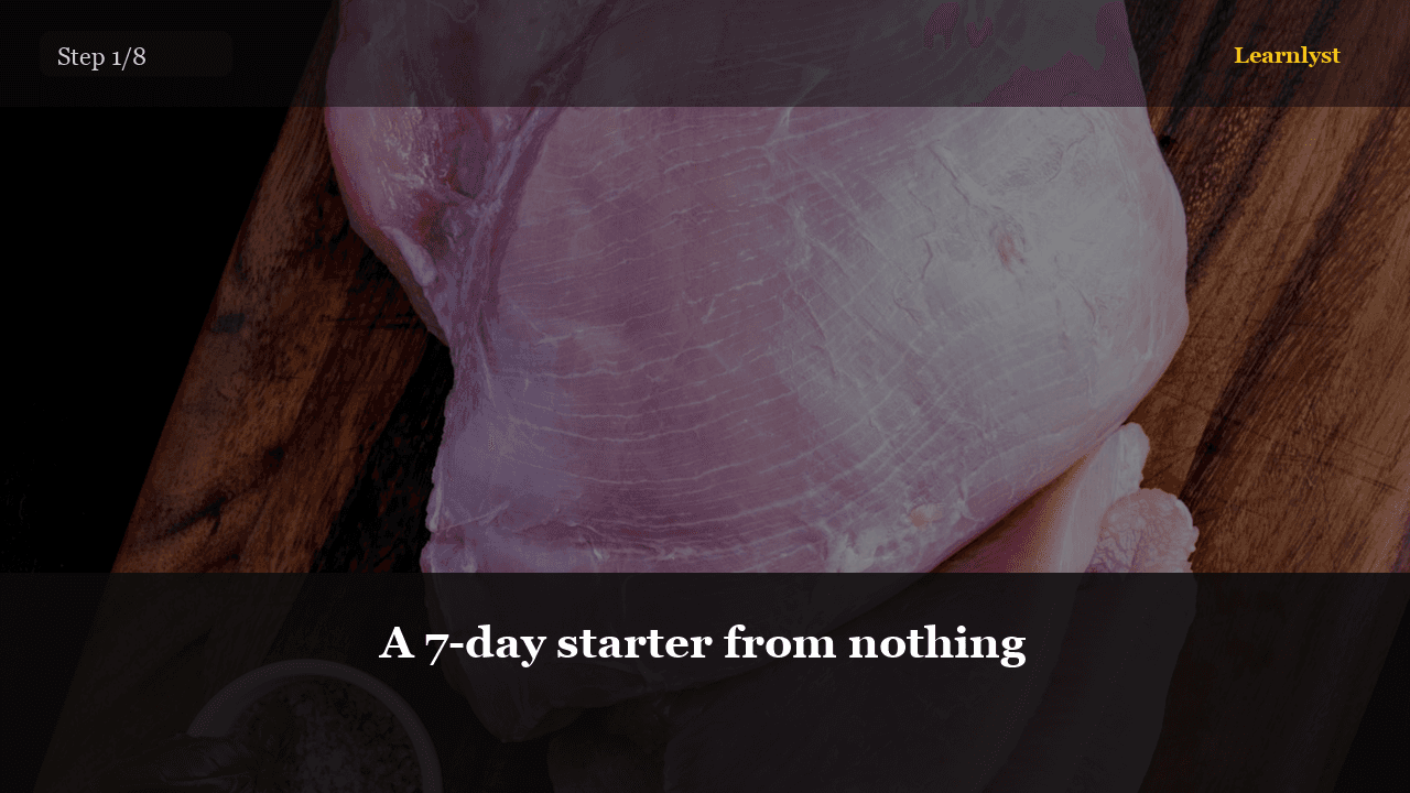 A peaked starter is bubbly and domed. Bake with it at the peak, not after it collapses.