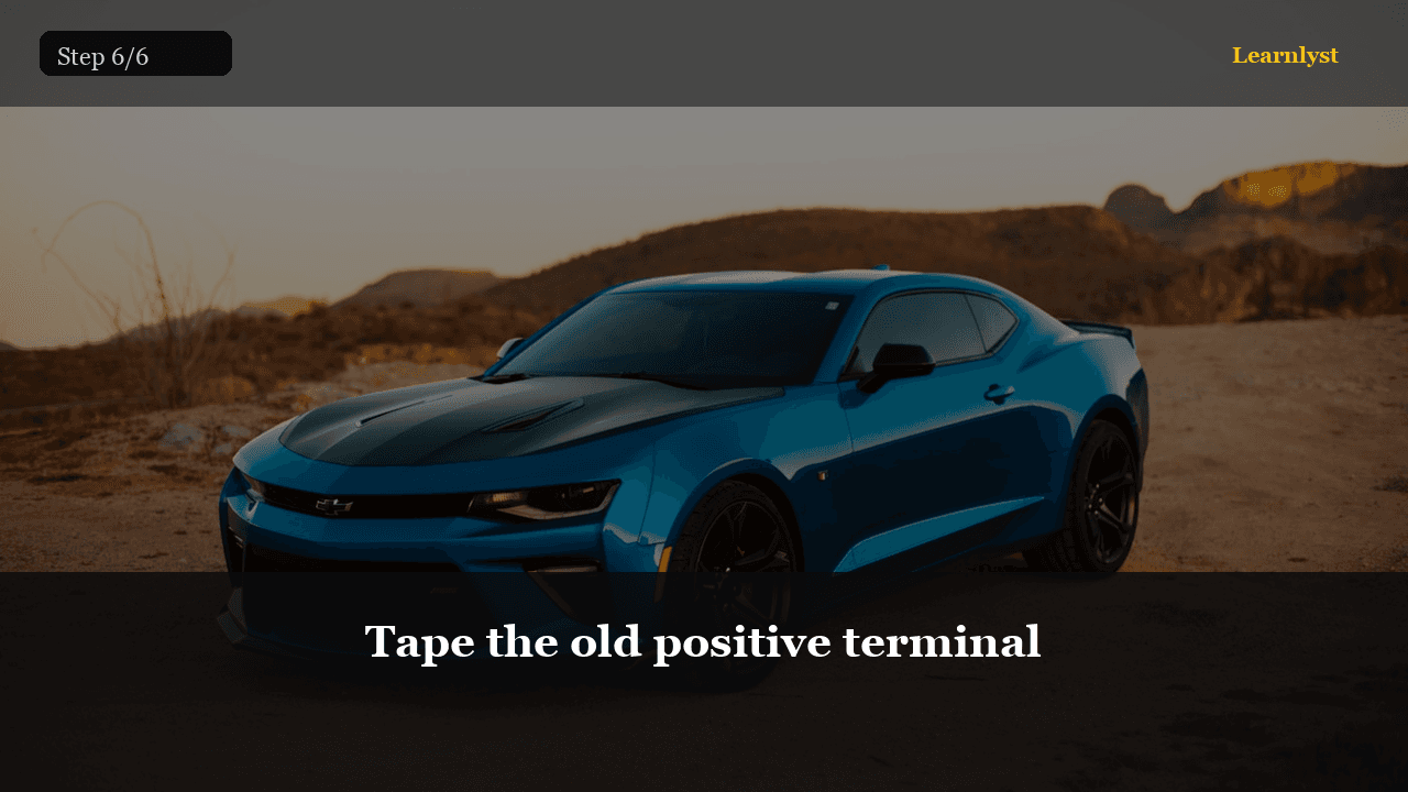 Tape the old positive terminal — step 6 photo from Battery & Terminal Service