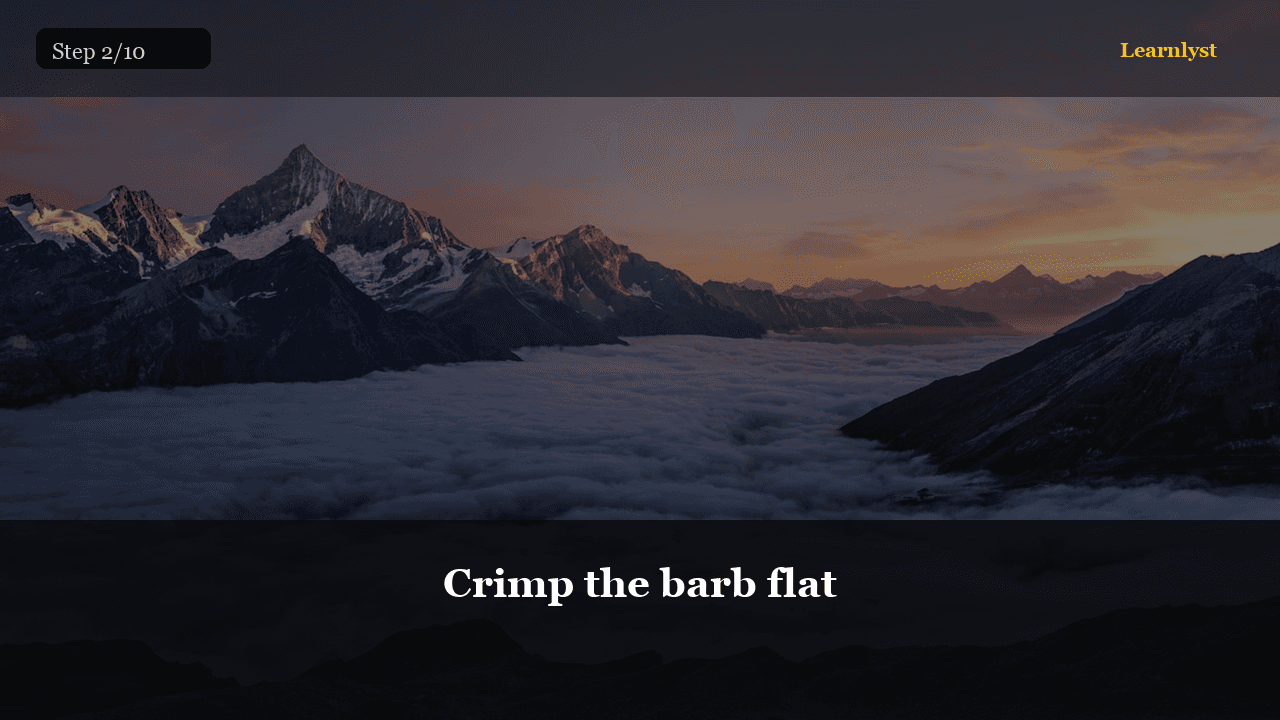 Crimp the barb flat — Fishing tip photo