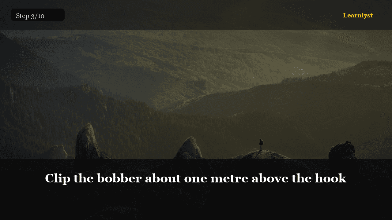 Bobber upright, bait suspended. That is the correct picture.