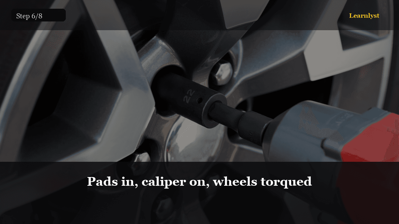 Pads in, caliper on, wheels torqued