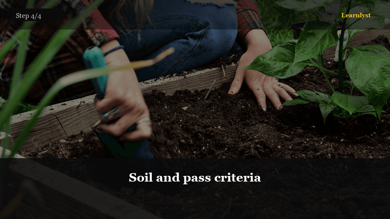 Soil and pass criteria — Gardening tip photo