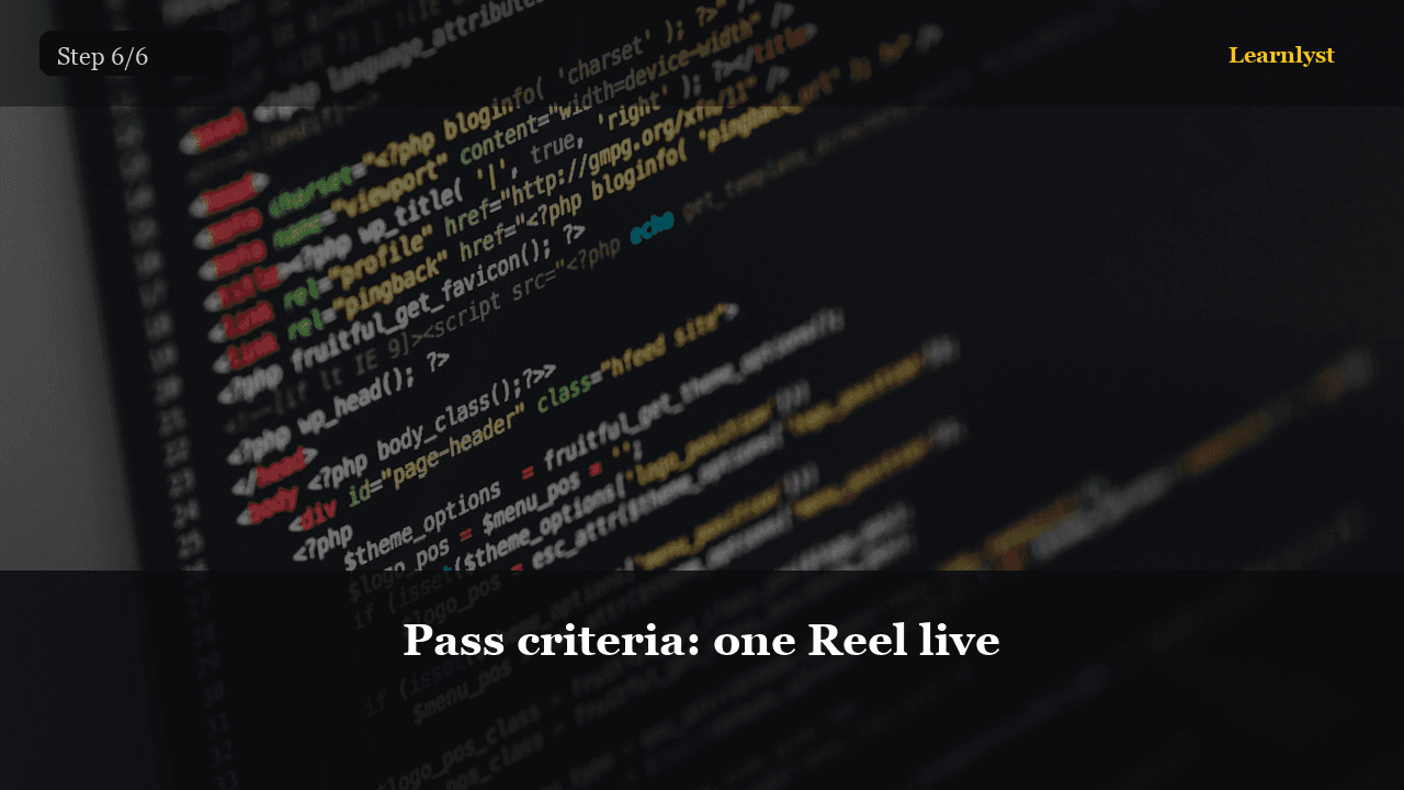 Pass criteria: one Reel live — Tech & Internet tip photo