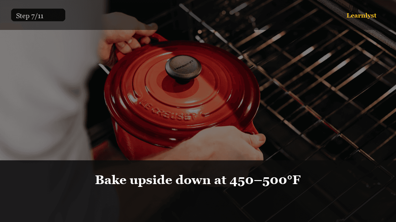 Bake upside down at 450–500°F