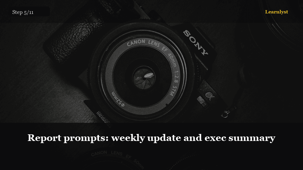 Report prompts: weekly update and exec summary