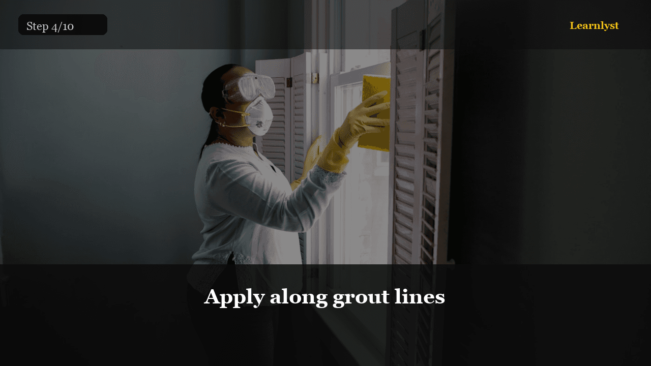 Apply along grout lines — Cleaning & Laundry tip photo
