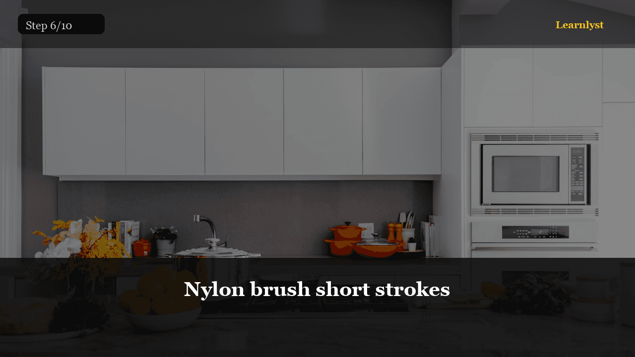Nylon brush short strokes — step 6 photo from Clean Tile Grout Naturally