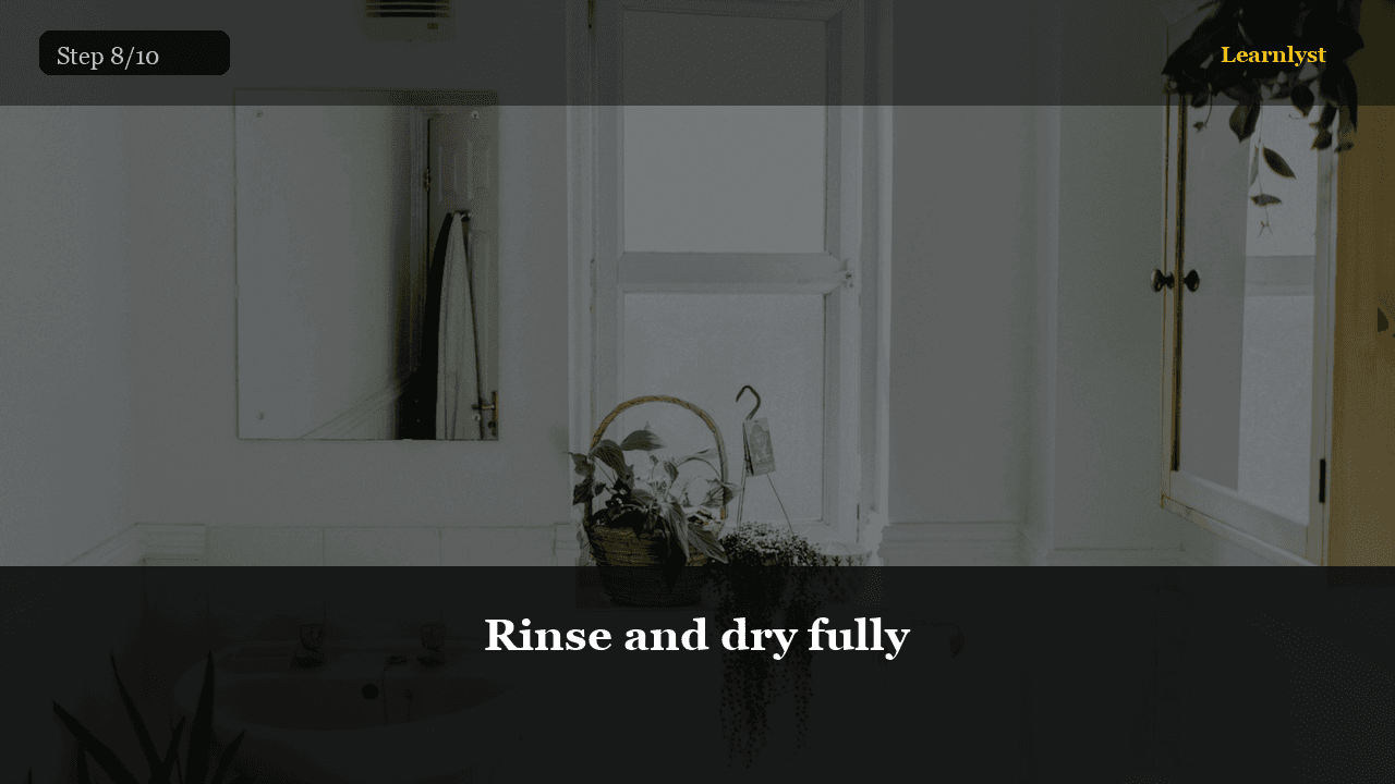Rinse and dry fully — step 8 photo from Clean Tile Grout Naturally