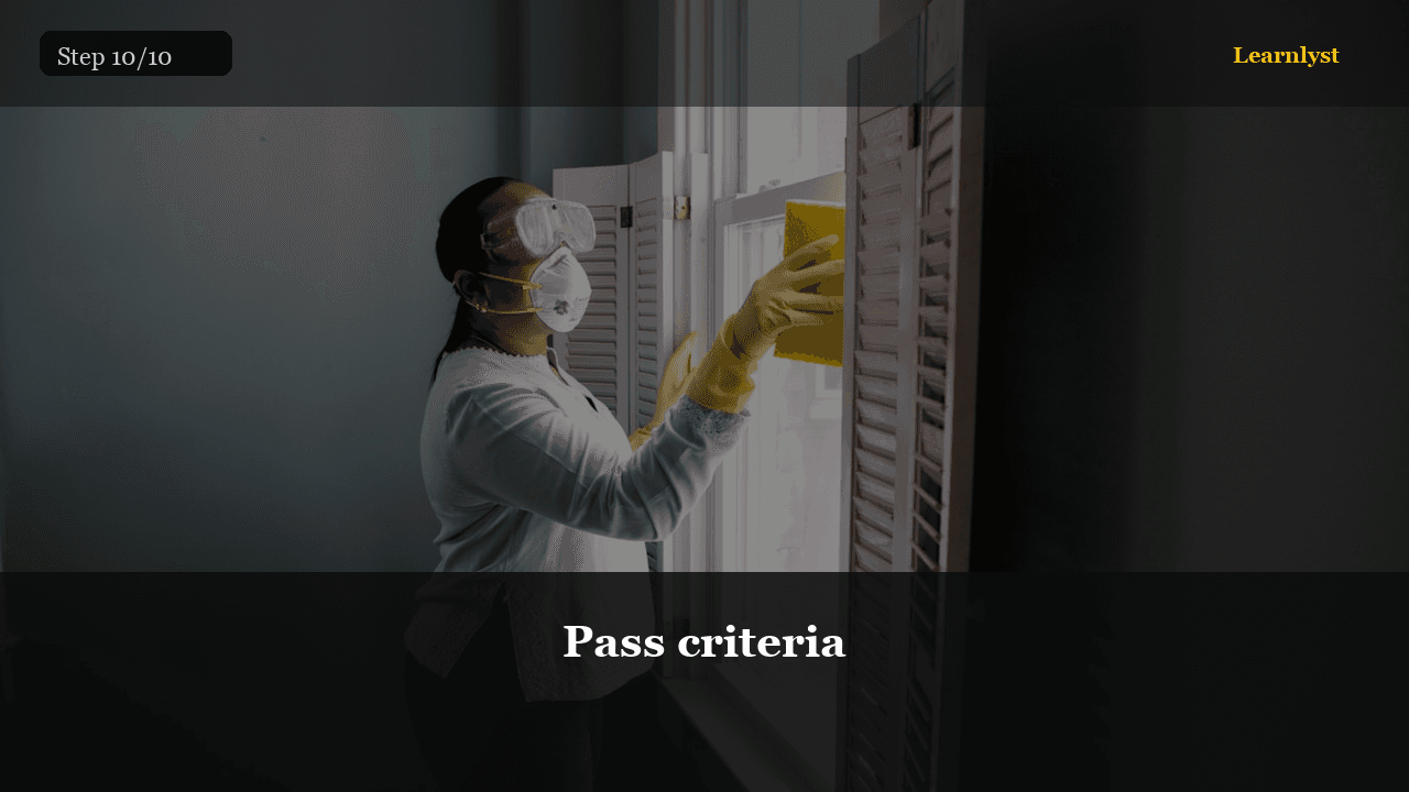 Pass criteria — step 10 photo from Clean Tile Grout Naturally
