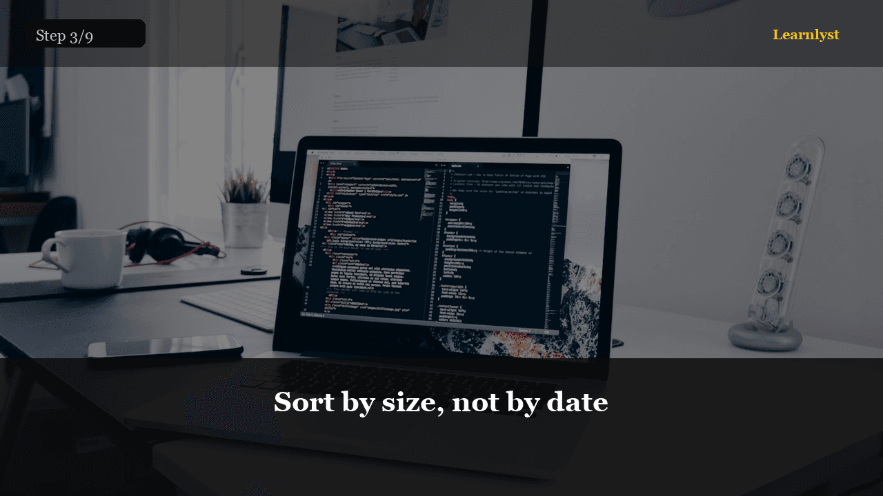 Sort by size, not by date — Phones tip photo
