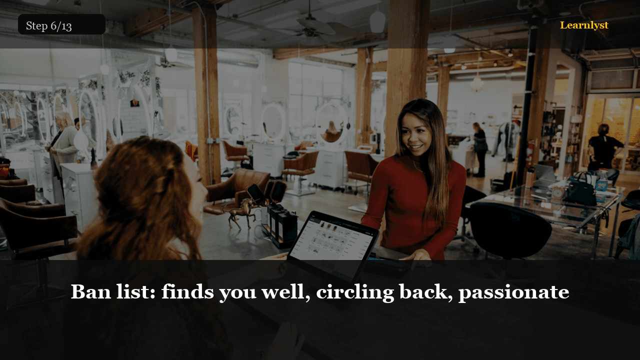 Ban list: finds you well, circling back, passionate