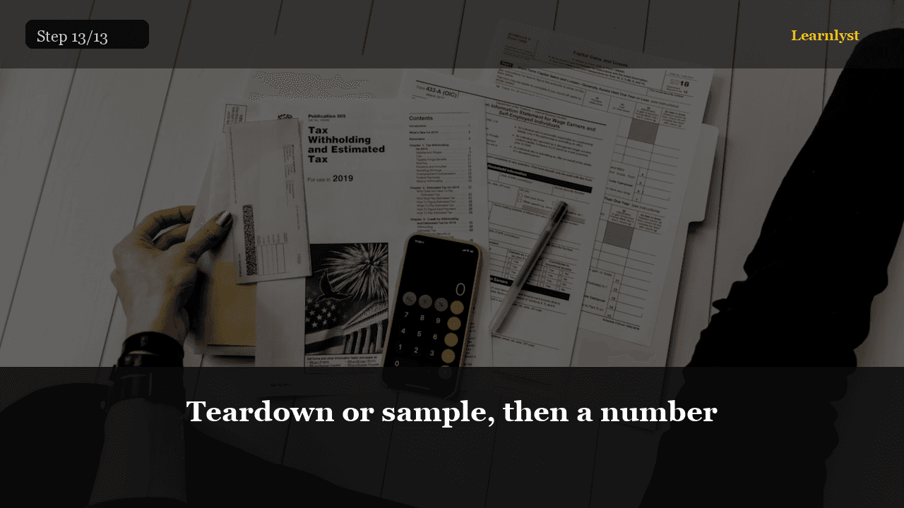 Teardown or sample, then a number — Make Money Online tip photo