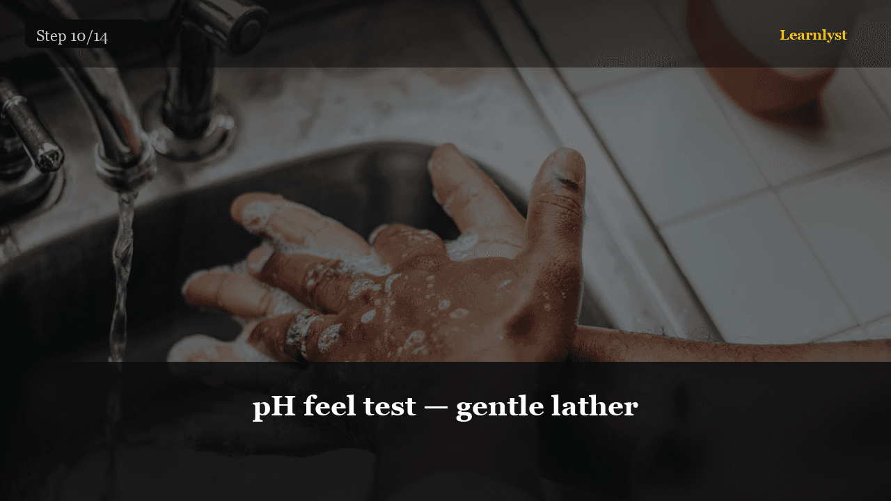 pH feel test — gentle lather