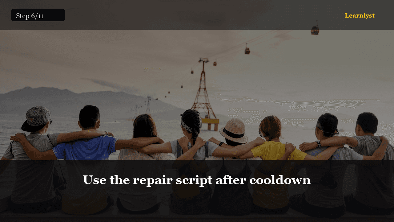Use the repair script after cooldown — Relationships & Wellbeing tip photo