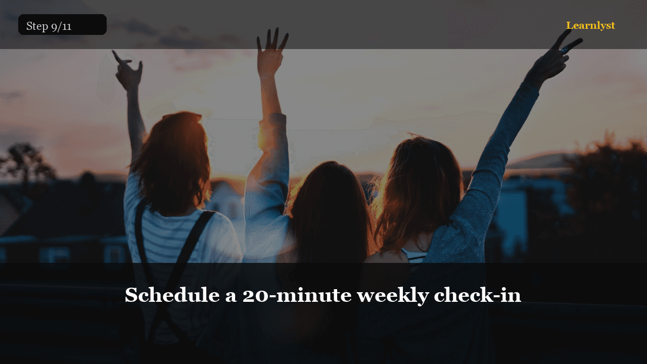 Schedule a 20-minute weekly check-in — Relationships & Wellbeing tip photo