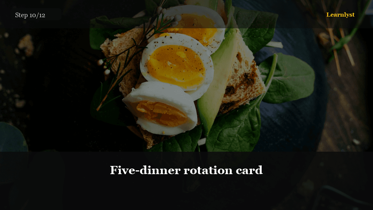 Five-dinner rotation card