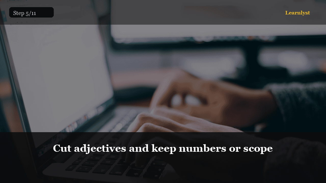 Cut adjectives and keep numbers or scope