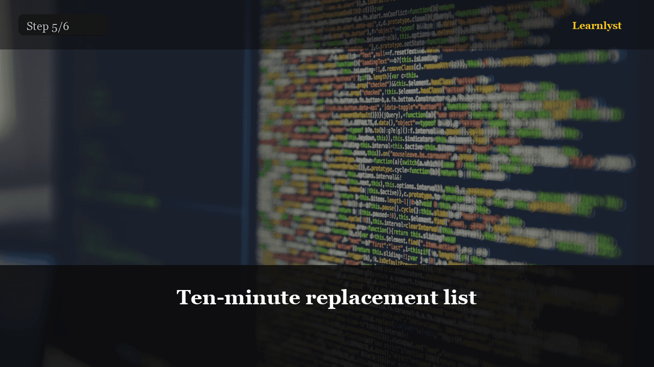 Ten-minute replacement list — Phones tip photo