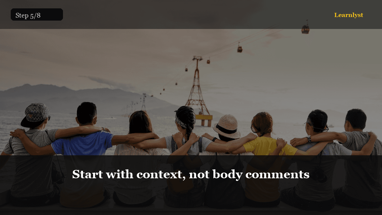 Start with context, not body comments — Relationships & Wellbeing tip photo