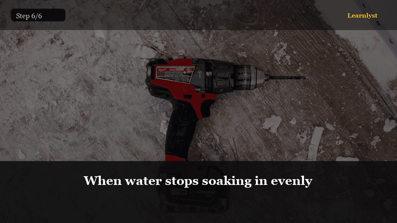 When water stops soaking in evenly — step 6 photo from Deck Staining Guide