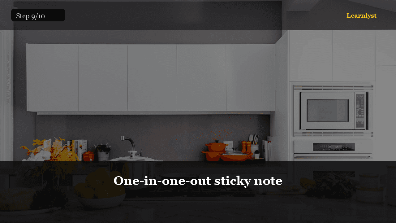 One-in-one-out sticky note — step 9 photo from Declutter Your Closet in One Weekend