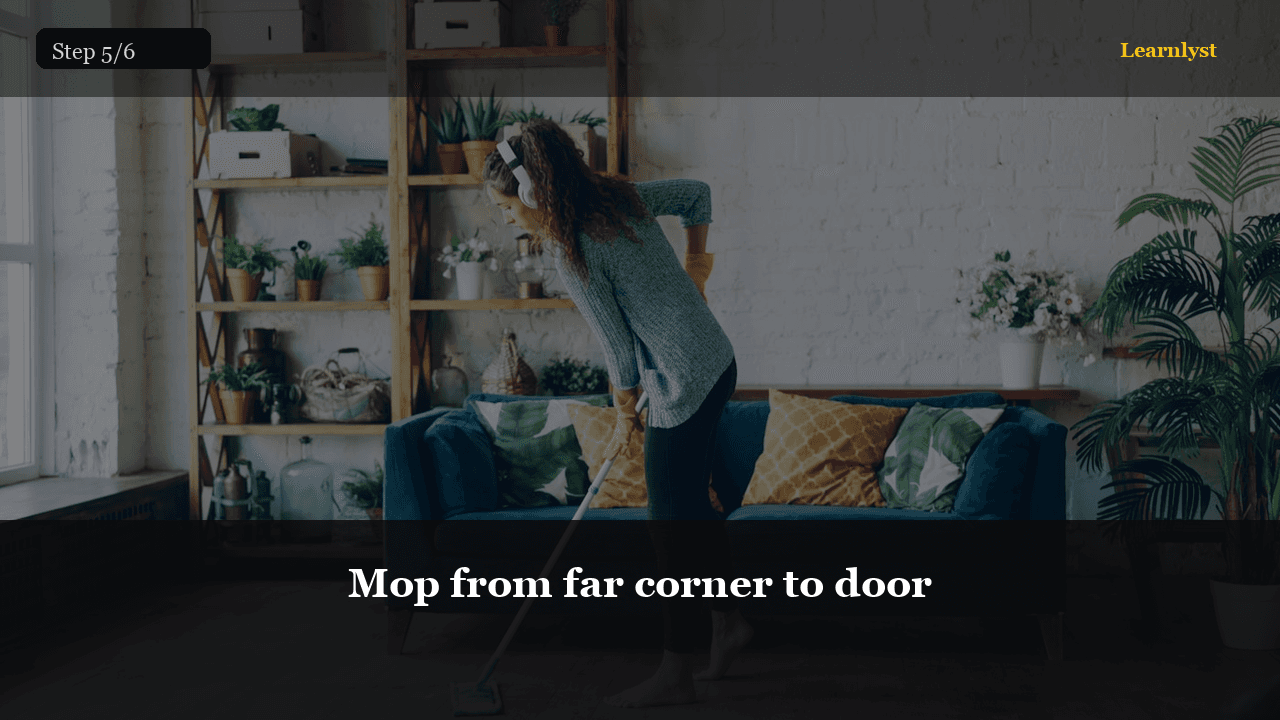 Mop from far corner to door — step 5 photo from Deep Clean a Bathroom in 45 Minutes