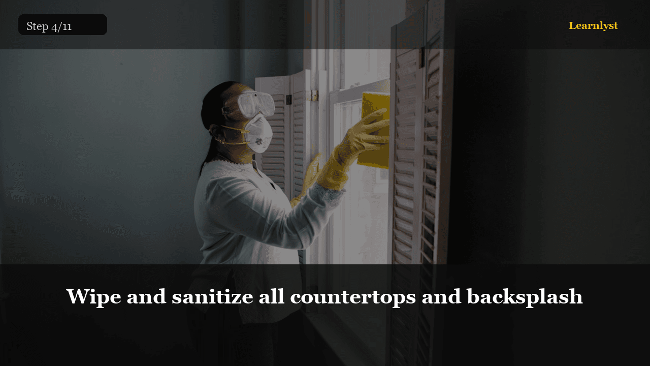 Wipe and sanitize all countertops and backsplash — Cleaning & Laundry tip photo