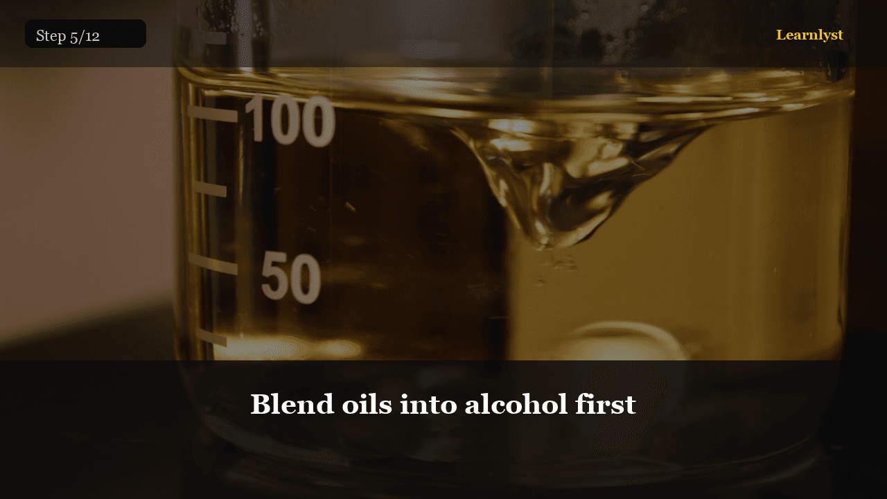 Blend oils into alcohol first
