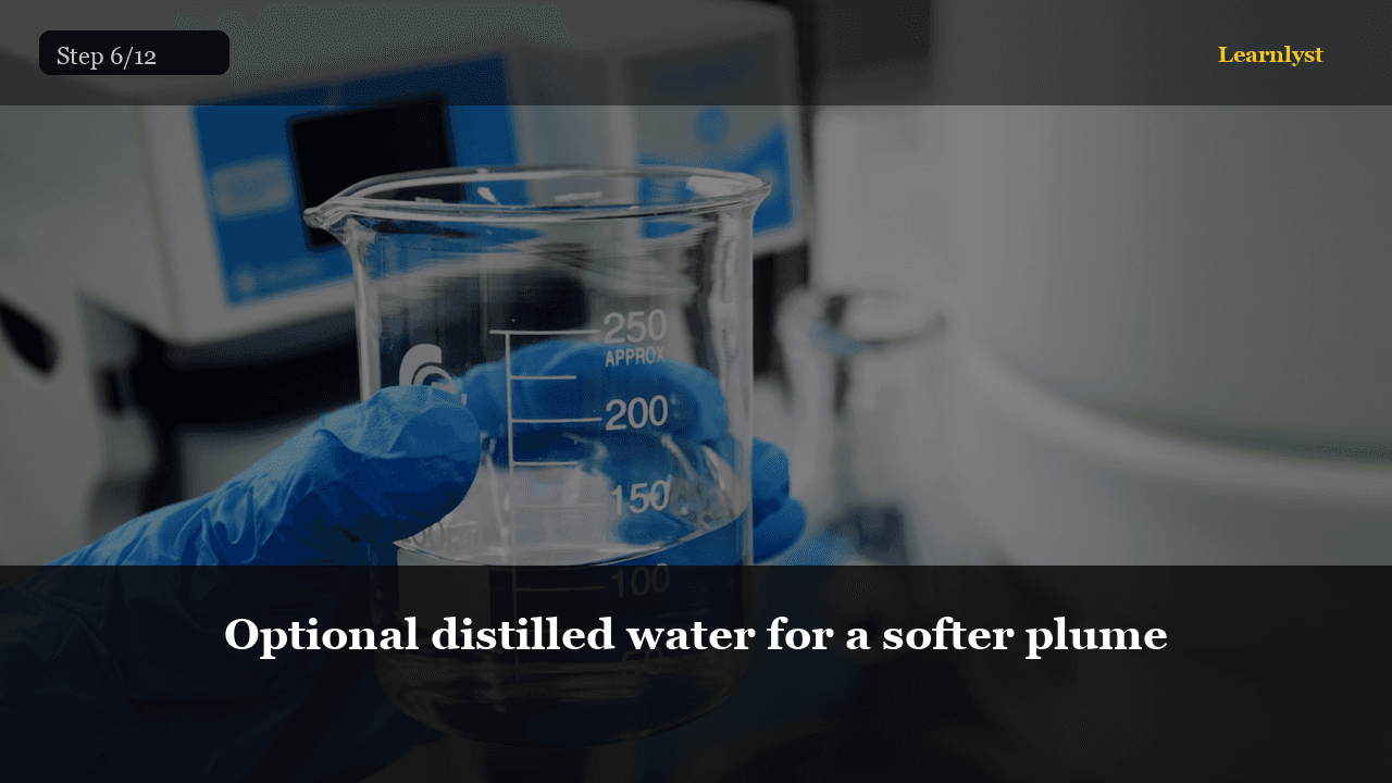 Optional distilled water for a softer plume