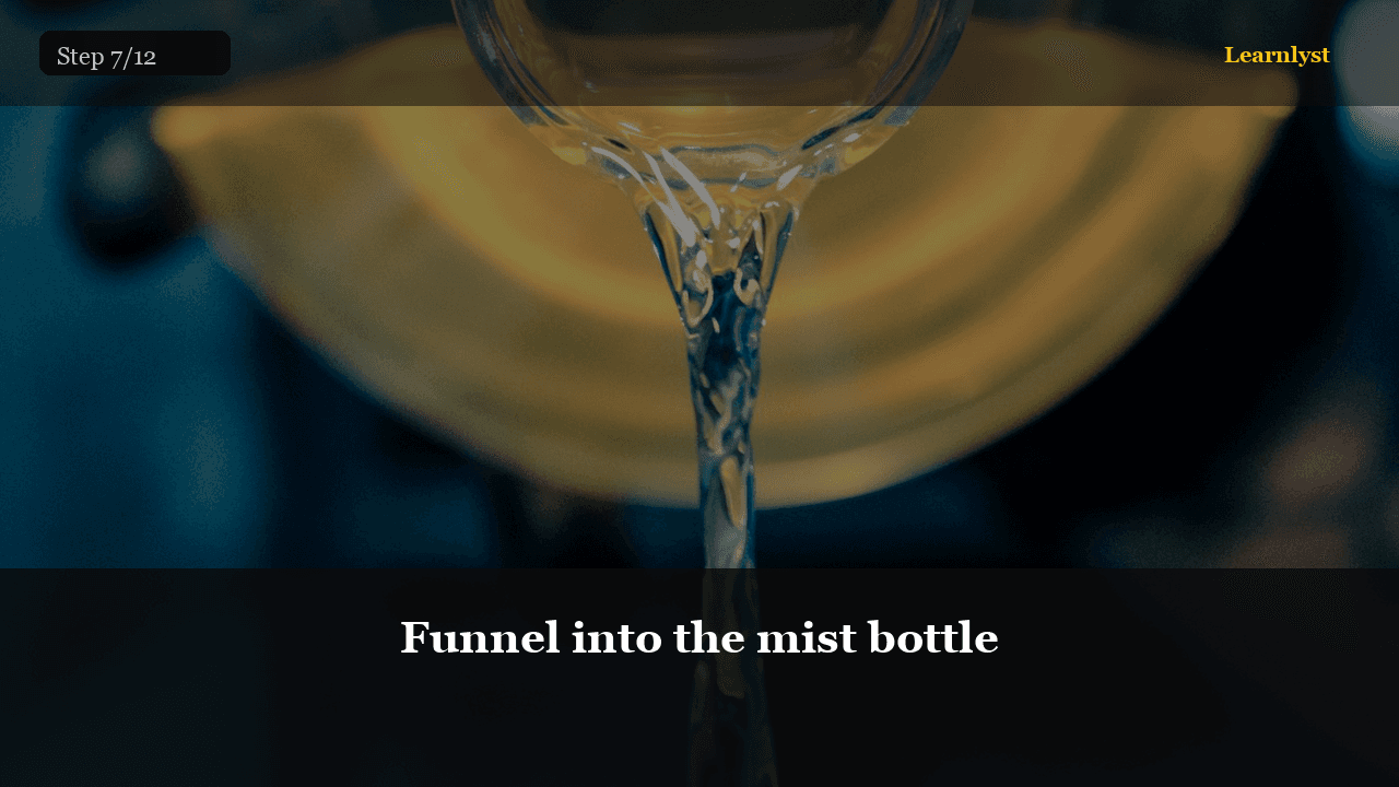 Funnel into the mist bottle