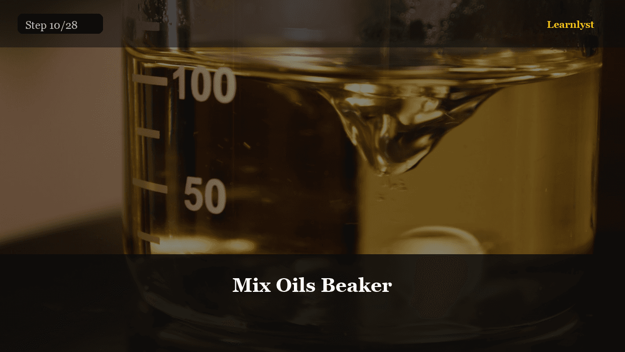 Blend oils in glass beaker only