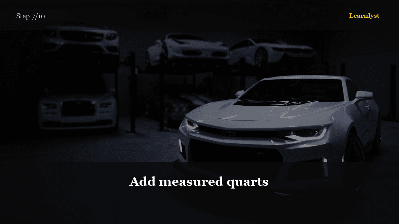 Add measured quarts — Auto & Mechanics tip photo