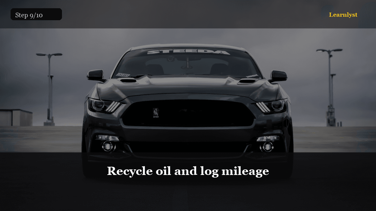 Recycle oil and log mileage — Auto & Mechanics tip photo