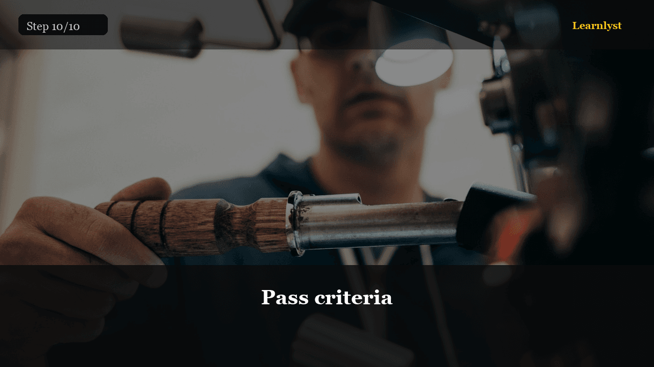 Pass criteria — Auto & Mechanics tip photo