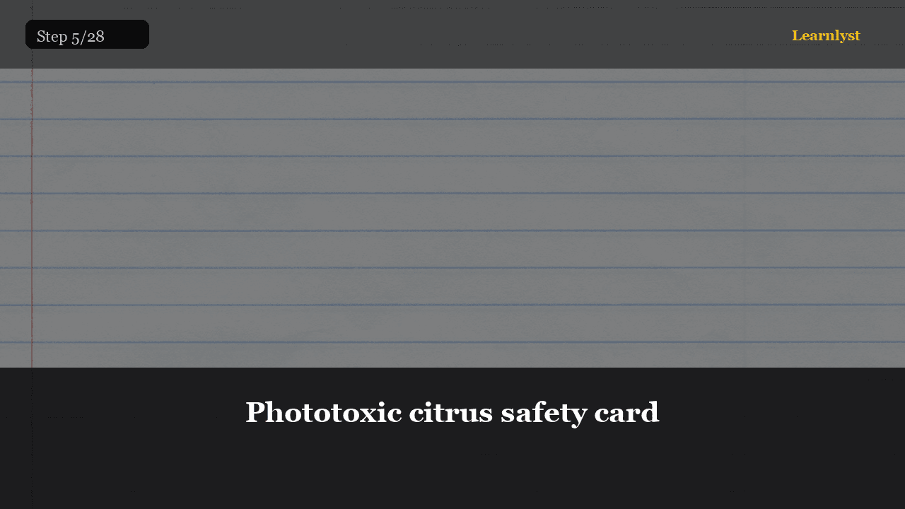 Phototoxic citrus safety card