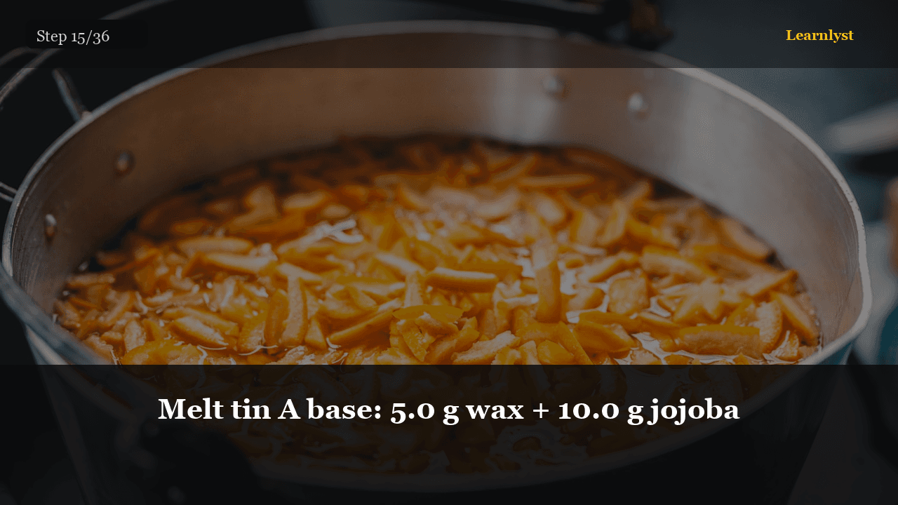 Melt tin A base: 5.0 g wax + 10.0 g jojoba — Beauty & Grooming tip photo