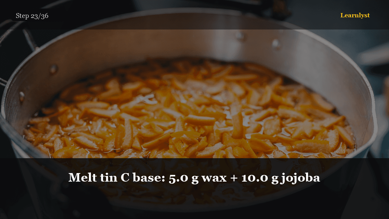 Melt tin C base: 5.0 g wax + 10.0 g jojoba — Beauty & Grooming tip photo