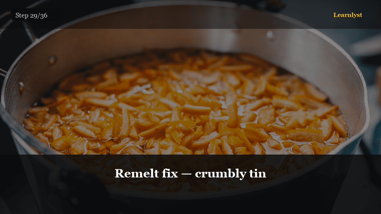 Remelt fix — crumbly tin — Beauty & Grooming tip photo