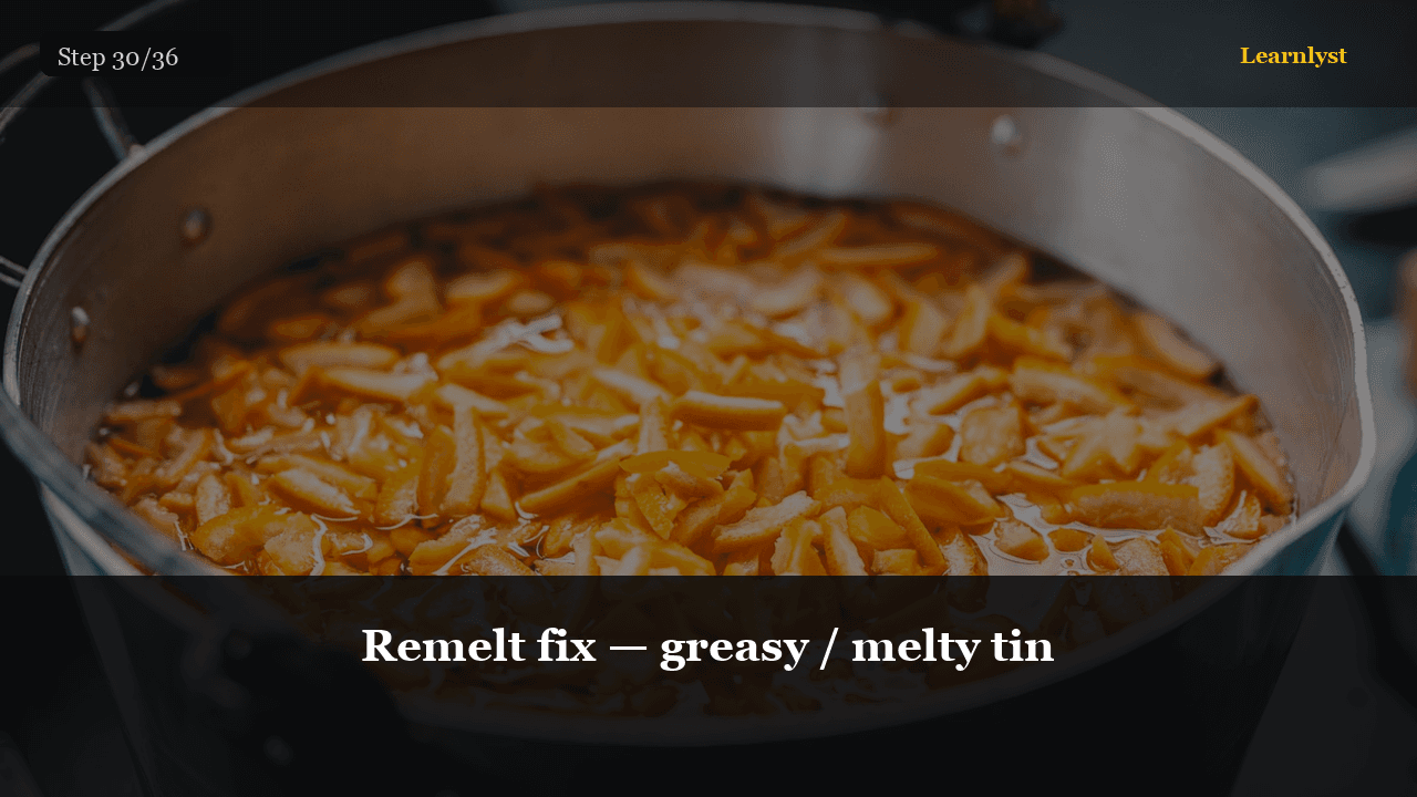 Remelt fix — greasy / melty tin — Beauty & Grooming tip photo