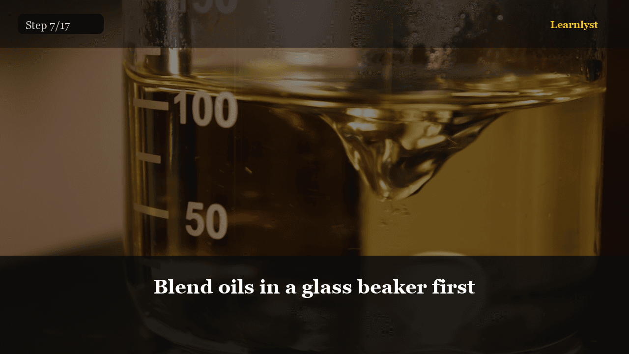 Blend oils in a glass beaker first