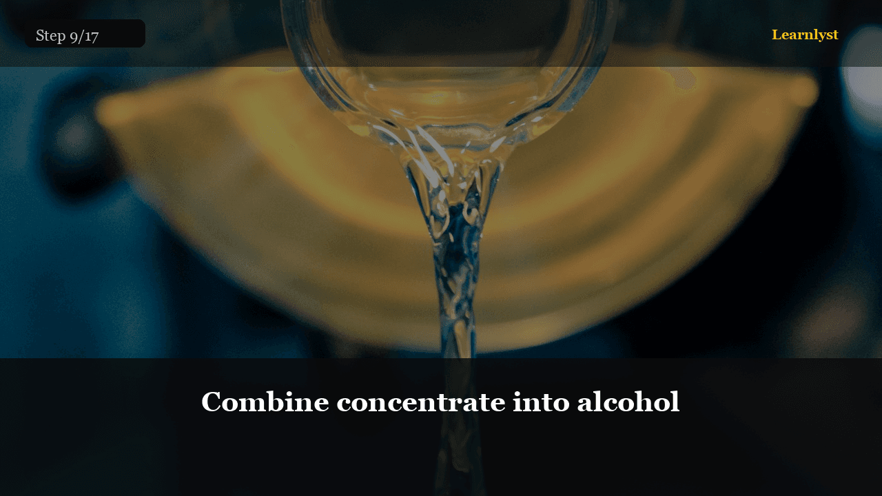 Combine concentrate into alcohol