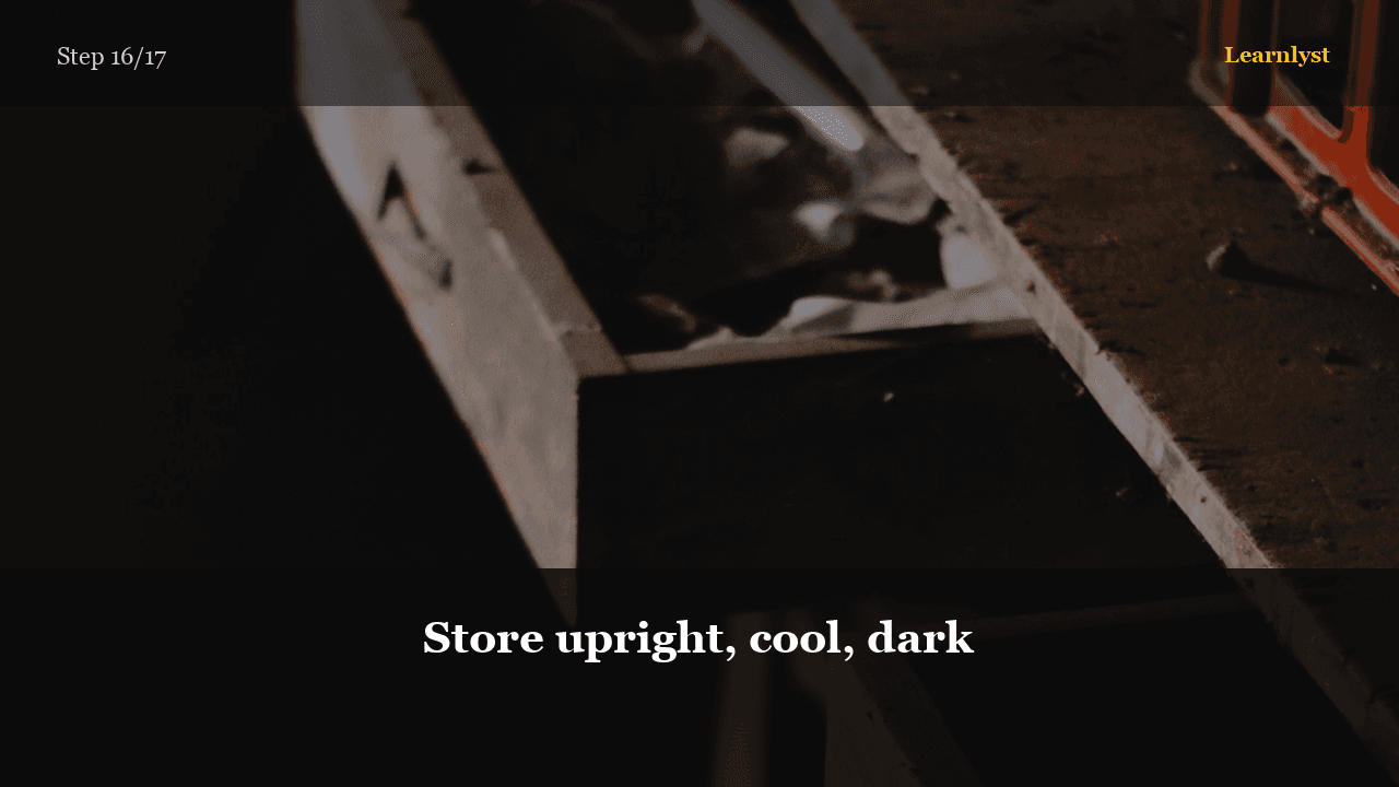 Store upright, cool, dark — Beauty & Grooming tip photo