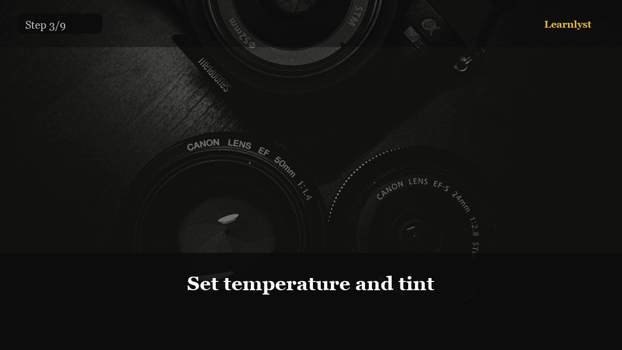 Set temperature and tint — Photography tip photo