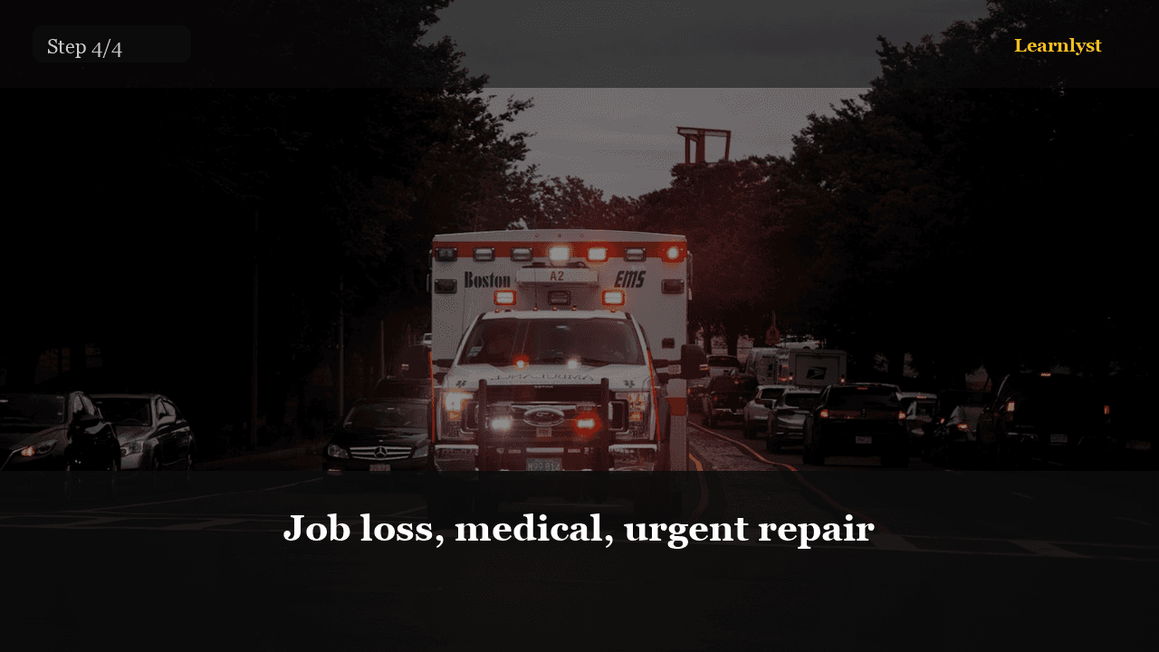 Job loss, medical, urgent repair — step 4 photo from Emergency Fund in 90 Days